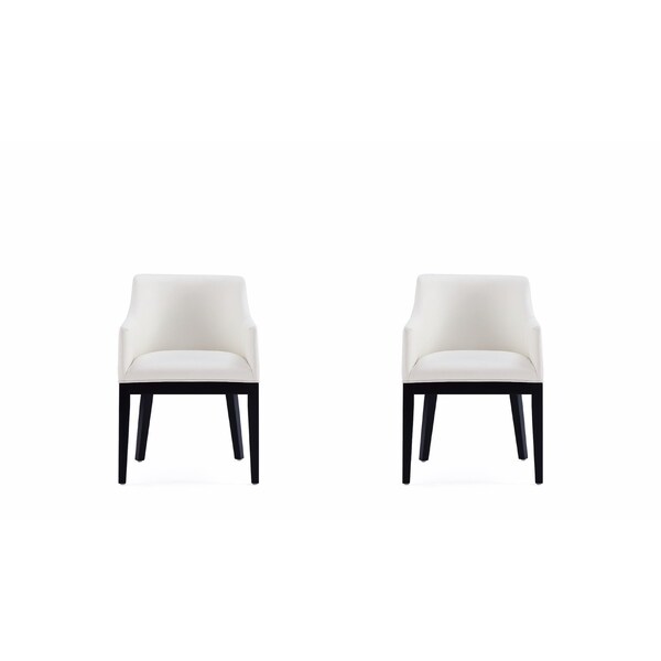 Manhattan Comfort Gansevoort Faux Leather Dining Armchair in Cream - Set of 2 2-DC051AR-CR - main